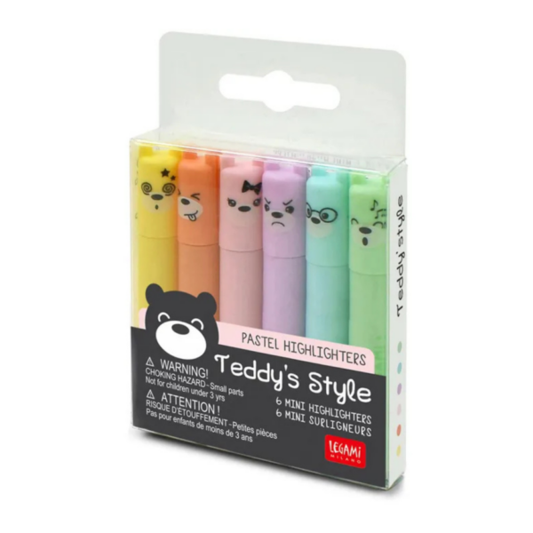 Legami Textmarker Teddy pastell 6 Stück